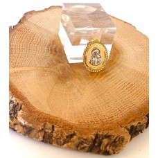 Μενταγιόν Παναγίτσα Σε Κίτρινο Χρυσό 14Κ σε οβάλ σχήμα και σφυρήλατο περίγραμμα (P39)